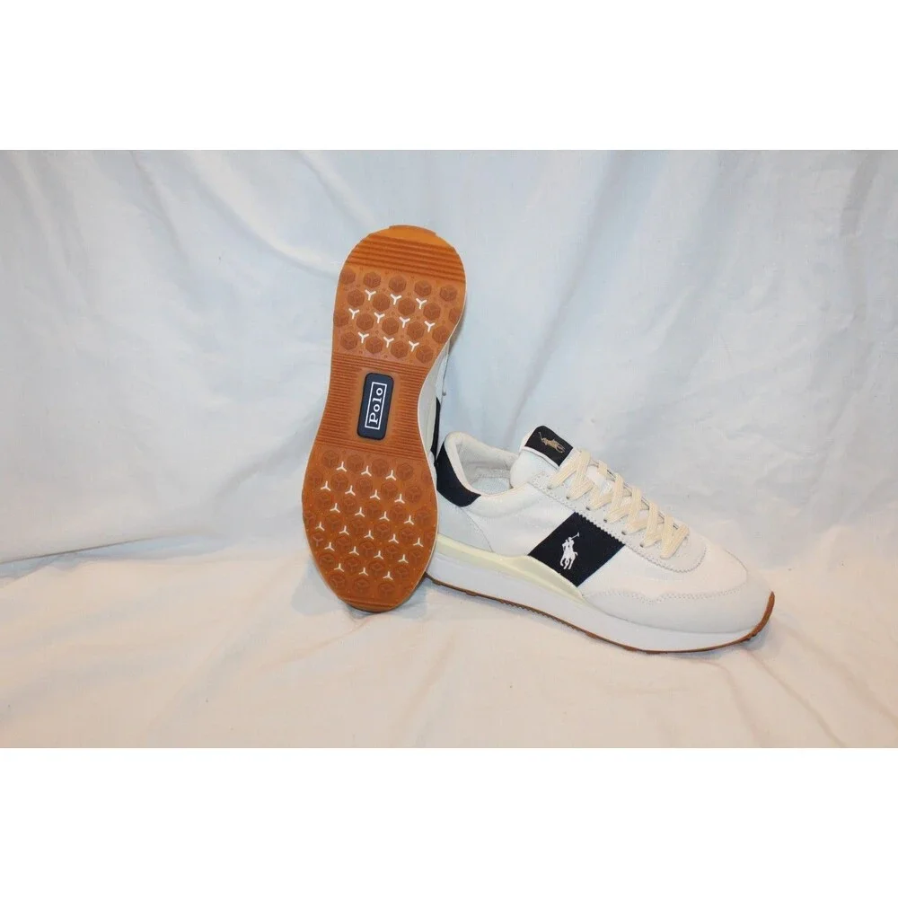 Polo Ralph Lauren Men's Train 89 Athletic Sneakers Suede Nylon White NEW SZ 7.5 - Picture 8 of 8